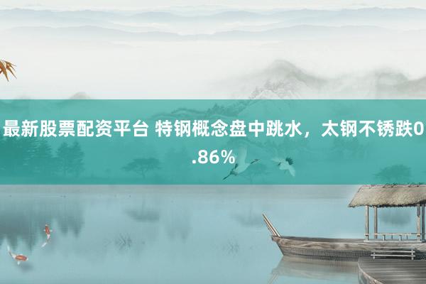 最新股票配资平台 特钢概念盘中跳水，太钢不锈跌0.86%